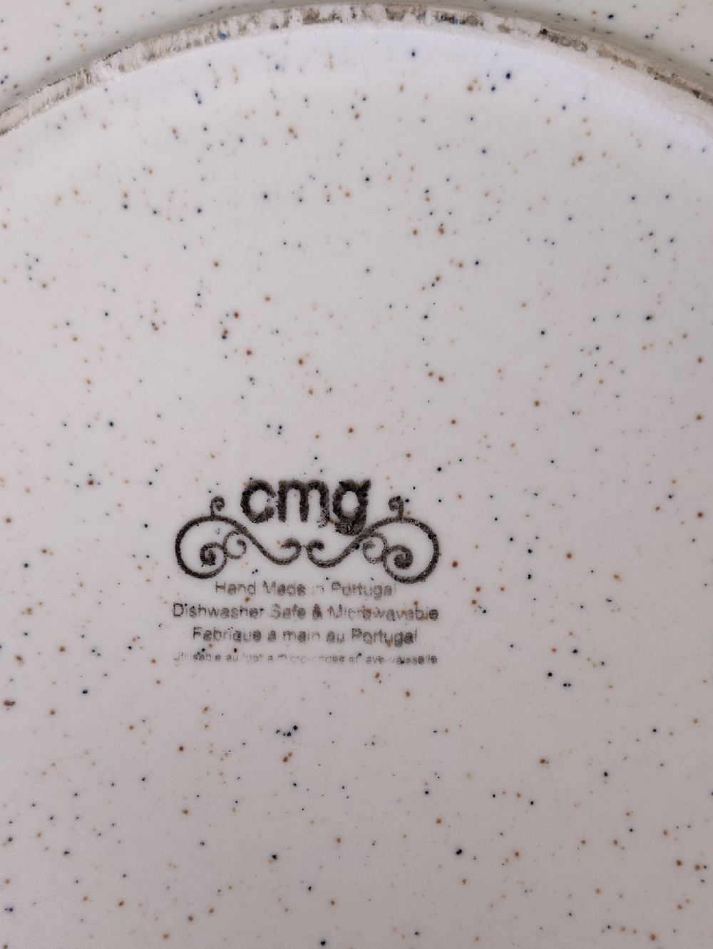 Speckled Cream Dinner Plate By Cmg Handmade Portugal - Picture 3 of 3